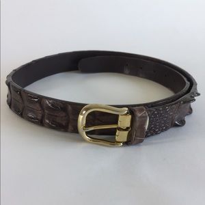 Australian Genuine Hornback Crocodile Belt Brown